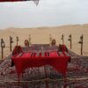 VIP Majlis desert safari setup outside campsite