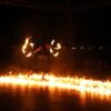 fire show performance on a desert safari trip in Dubai