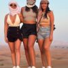 females tourists on desert safari trip