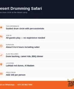 Desert drumming safari Dubai — drum circle experience, duration and price