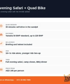 Evening safari with quad bike Dubai — session length, machines and age limits