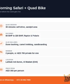Morning safari with quad bike Dubai — session, machines and minimum booking