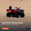 Red quad bike ready to ride on the sandpit at the Lahbab dunes, Dubai