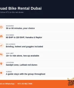 Quad bike rental Dubai — session lengths, machines, age limits and location